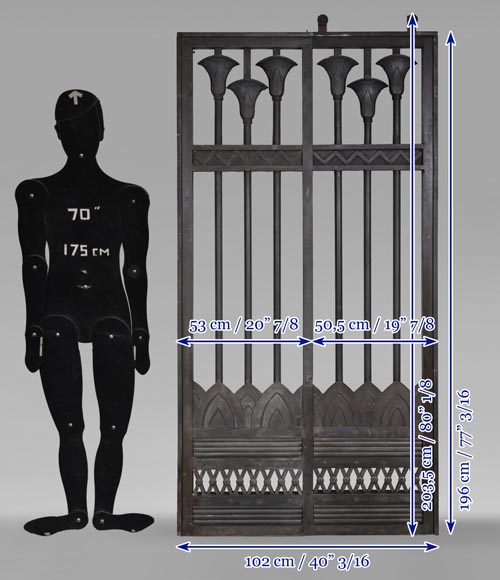 Sliding Gate with Egyptian-Inspired Design, circa 1880 Sliding Gate with Egyptian-Inspired Design, circa 1880-10