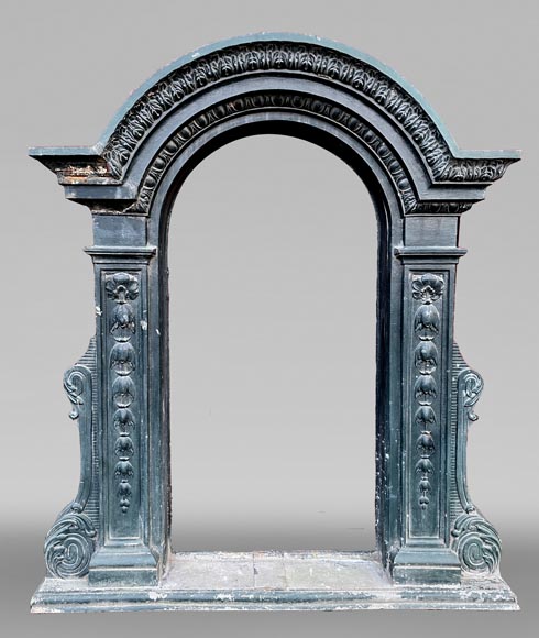 Cast Iron Window Frame, Napoleon III Style, 19th Century Cast Iron Window Frame, Napoleon III Style, 19th Century-0
