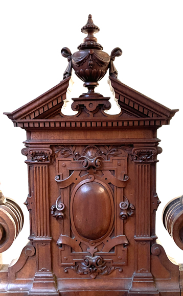Jean-Paul MAZAROS (1823-1900), Neo-Renaissance four-poster bed in carved walnut Jean-Paul MAZAROS (1823-1900), Neo-Renaissance four-poster bed in carved walnut-4