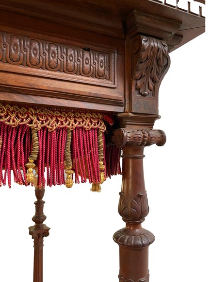 Jean-Paul MAZAROS (1823-1900), Neo-Renaissance four-poster bed in carved walnut Jean-Paul MAZAROS (1823-1900), Neo-Renaissance four-poster bed in carved walnut-11