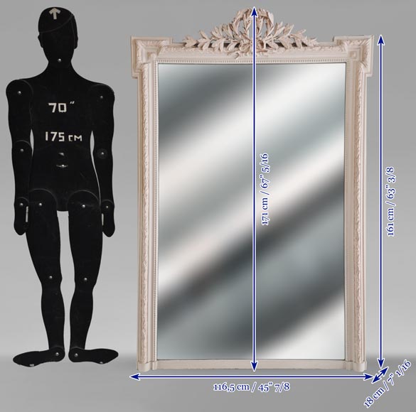 Louis XVI style trumeau surmounted by a double laurel wreath Louis XVI style trumeau surmounted by a double laurel wreath-7