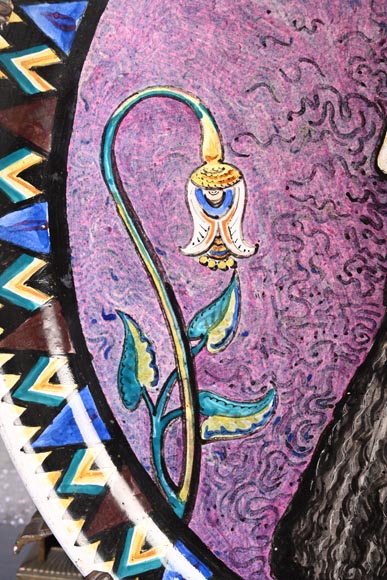 BALLEROY & Co. (porcelain), Joseph Albert PONSIN (painter), Pair of Decorative Plates Adorned with Portraits of an Assyrian Man and Woman, 1876? BALLEROY & Co. (porcelain), Joseph Albert PONSIN (painter), Pair of Decorative Plates Adorned with Portraits of an Assyrian Man and Woman, 1876?-2