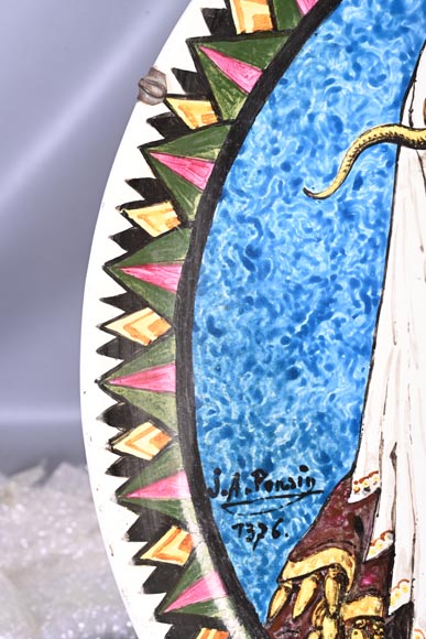 BALLEROY & Co. (porcelain), Joseph Albert PONSIN (painter), Pair of Decorative Plates Adorned with Portraits of an Assyrian Man and Woman, 1876? BALLEROY & Co. (porcelain), Joseph Albert PONSIN (painter), Pair of Decorative Plates Adorned with Portraits of an Assyrian Man and Woman, 1876?-19