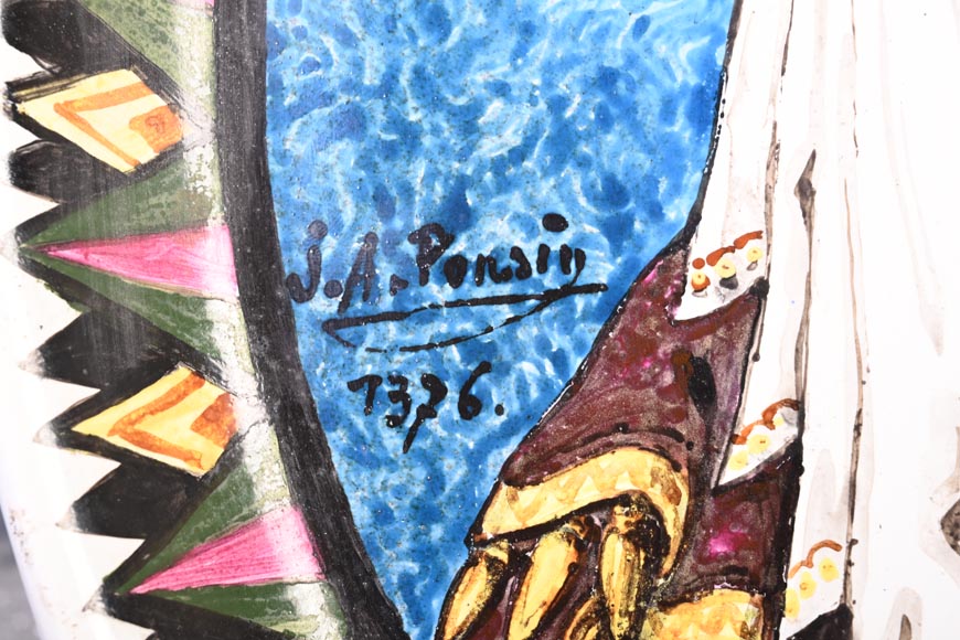 BALLEROY & Co. (porcelain), Joseph Albert PONSIN (painter), Pair of Decorative Plates Adorned with Portraits of an Assyrian Man and Woman, 1876? BALLEROY & Co. (porcelain), Joseph Albert PONSIN (painter), Pair of Decorative Plates Adorned with Portraits of an Assyrian Man and Woman, 1876?-20