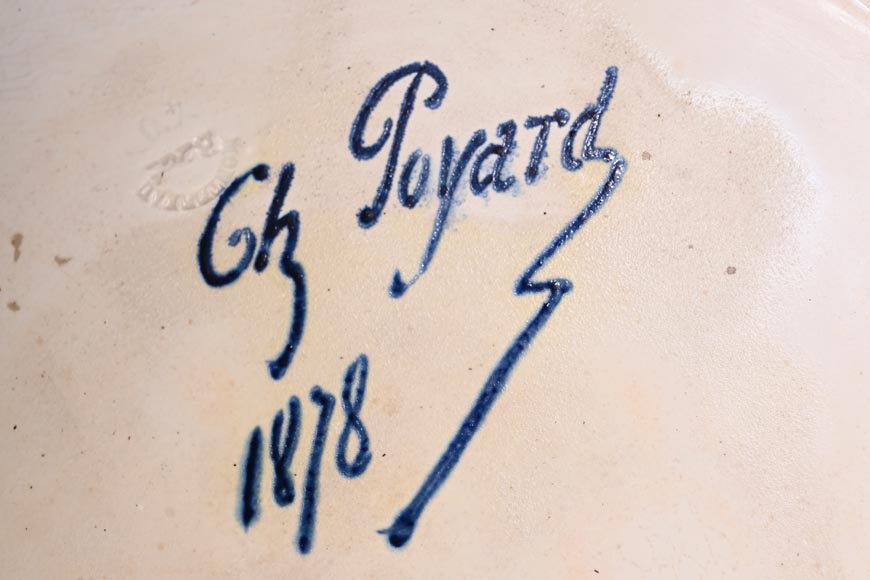 B&Cie (porcelain), Charles POYARD (stamper), Félix FLICK (painter), Ornamental Dish With Portrait of a Berber Woman in its Wooden Frame, 1878 B&Cie (porcelain), Charles POYARD (stamper), Félix FLICK (painter), Ornamental Dish With Portrait of a Berber Woman in its Wooden Frame, 1878-8