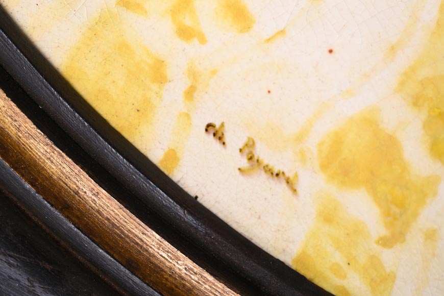 B&Cie (porcelain), Charles POYARD (stamper), Félix FLICK (painter), Ornamental Dish With Portrait of a Berber Woman in its Wooden Frame, 1878 B&Cie (porcelain), Charles POYARD (stamper), Félix FLICK (painter), Ornamental Dish With Portrait of a Berber Woman in its Wooden Frame, 1878-9