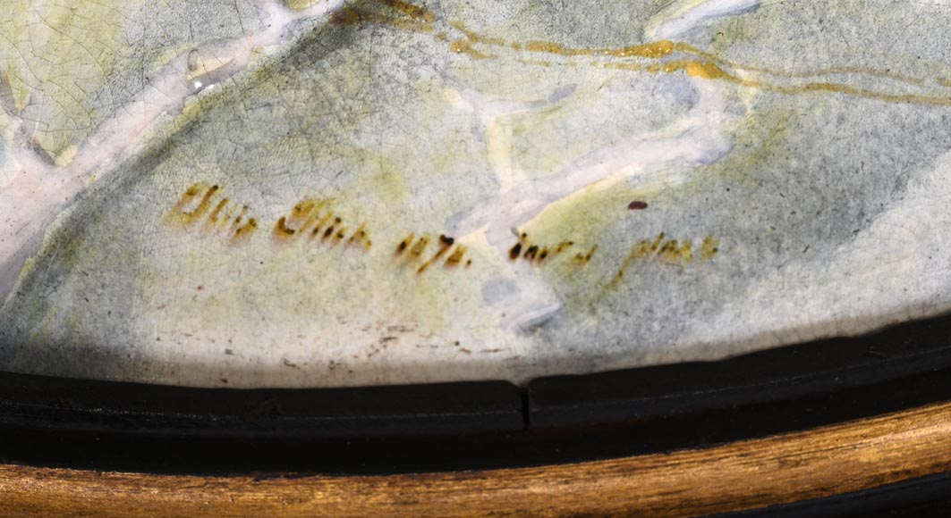 B&Cie (porcelain), Charles POYARD (stamper), Félix FLICK (painter), Ornamental Dish With Portrait of a Berber Woman in its Wooden Frame, 1878 B&Cie (porcelain), Charles POYARD (stamper), Félix FLICK (painter), Ornamental Dish With Portrait of a Berber Woman in its Wooden Frame, 1878-10