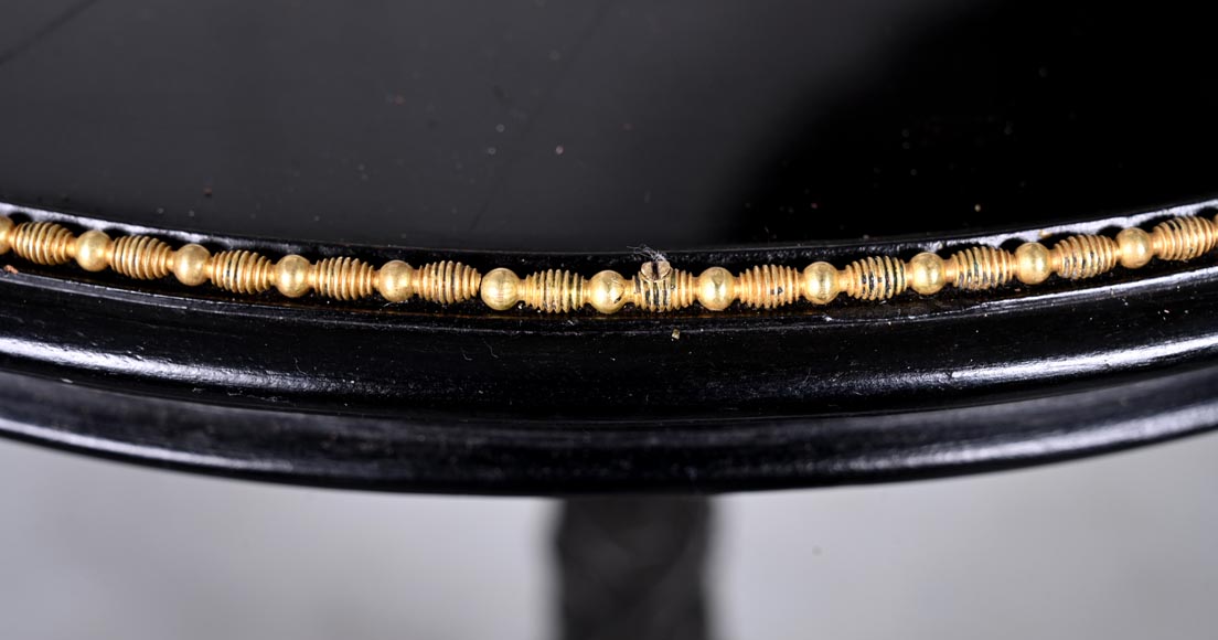 Julien-Nicolas RIVART, Napoleon III Style Gueridon by Julien-Nicolas RIVART – Floral Marquetry on Marble Top-5