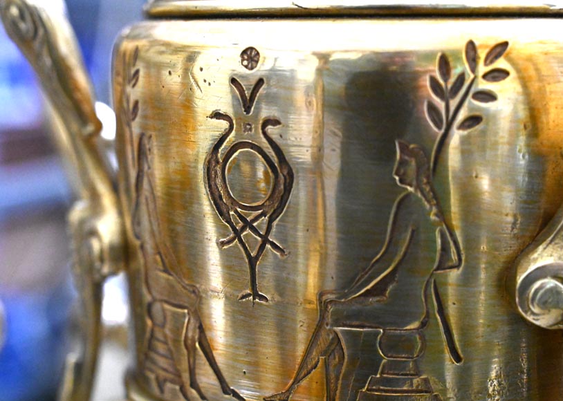 Gilded Bronze Égyptomania Chandelier-6