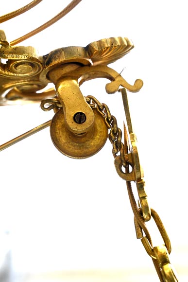 Gilded Bronze Égyptomania Chandelier-10