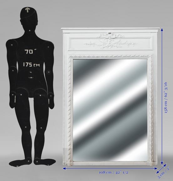 Small Louis XVI style trumeau decorated with a ribbon Small Louis XVI style trumeau decorated with a ribbon-5