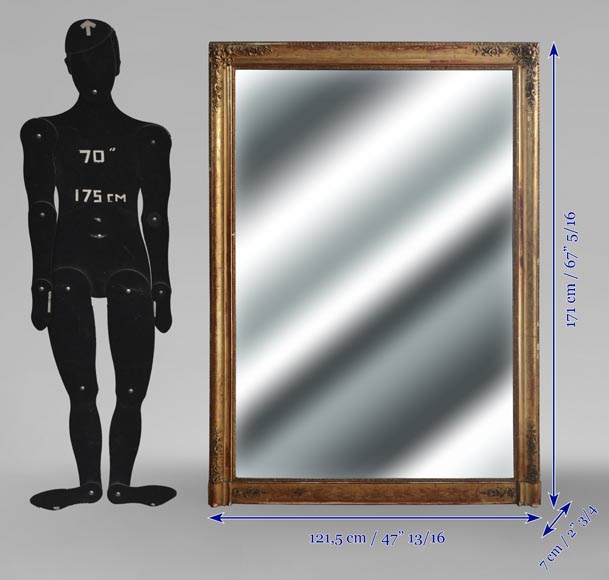 Louis Philippe period gilded trumeau decorated with flowers. Louis Philippe period gilded trumeau decorated with flowers.-6