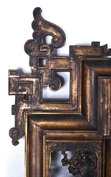 Maison MARNYHAC (attrib.) – Gilt bronze openwork mirror with Vietnamese-style decoration Maison MARNYHAC (attrib.) – Gilt bronze openwork mirror with Vietnamese-style decoration-2