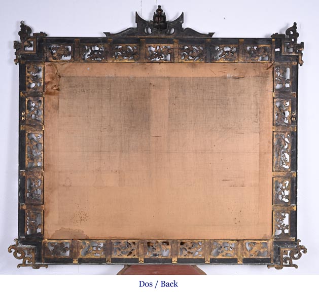 Maison MARNYHAC (attrib.) – Gilt bronze openwork mirror with Vietnamese-style decoration Maison MARNYHAC (attrib.) – Gilt bronze openwork mirror with Vietnamese-style decoration-9