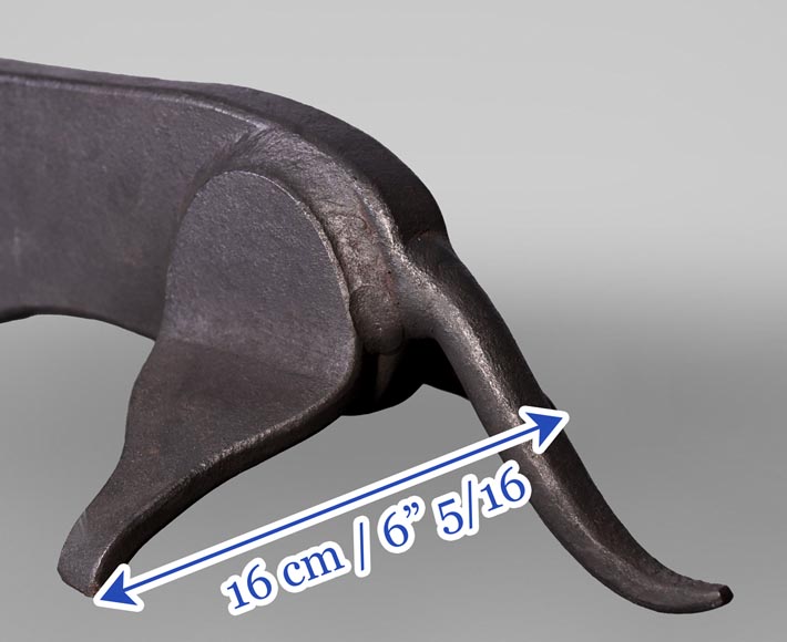 Pair of Wrought Iron Dachshund Andirons, 1950 Pair of Wrought Iron Dachshund Andirons, 1950-4