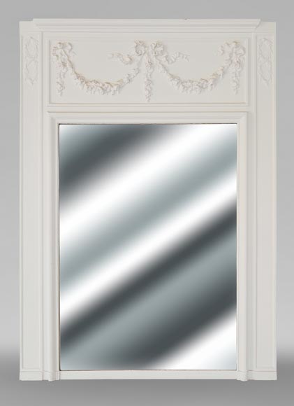 Louis XVI style trumeau decorated with a garland of flowers-0