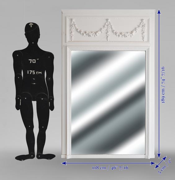 Louis XVI style trumeau decorated with a garland of flowers Louis XVI style trumeau decorated with a garland of flowers-5