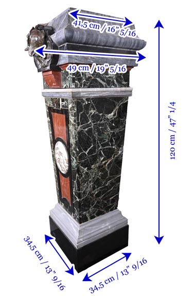 Unique Ensemble : Statue of Marguerite on her Ornate Pedestal Unique Ensemble : Statue of Marguerite on her Ornate Pedestal