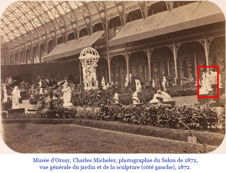 Unique Ensemble : Statue of Marguerite on her Ornate Pedestal Unique Ensemble : Statue of Marguerite on her Ornate Pedestal