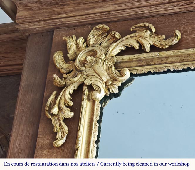 Modern Napoleon III style trumeau with gilded palmet Modern Napoleon III style trumeau with gilded palmet-2