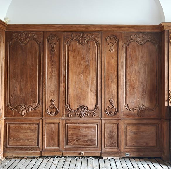 Louis XV Style Carved Oak Boiserie with Antique Elements Louis XV Style Carved Oak Boiserie with Antique Elements-0