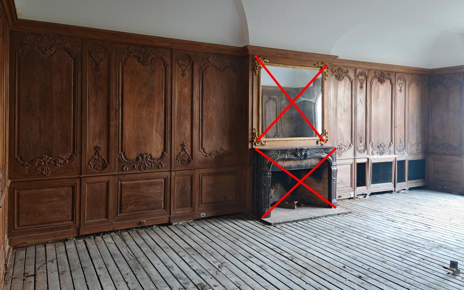 Louis XV Style Carved Oak Boiserie with Antique Elements Louis XV Style Carved Oak Boiserie with Antique Elements-2