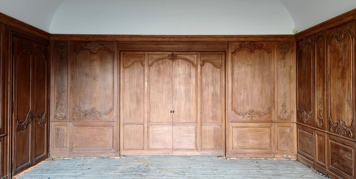 Louis XV Style Carved Oak Boiserie with Antique Elements Louis XV Style Carved Oak Boiserie with Antique Elements-4