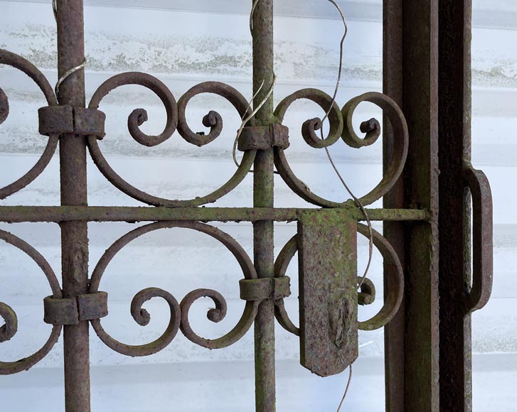 Three Opening Wrought Iron Gates with Frames – Circa 1850-11