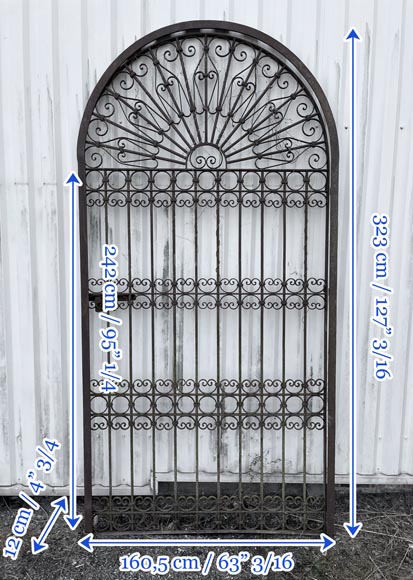 Three Opening Wrought Iron Gates with Frames – Circa 1850-12