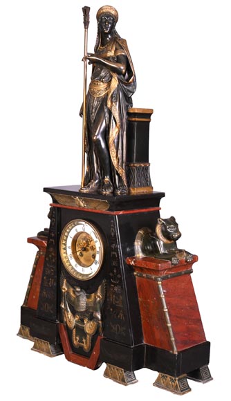 Emile Hébert and Georges Servant, Egyptian Revival Clock, 19th Century-1