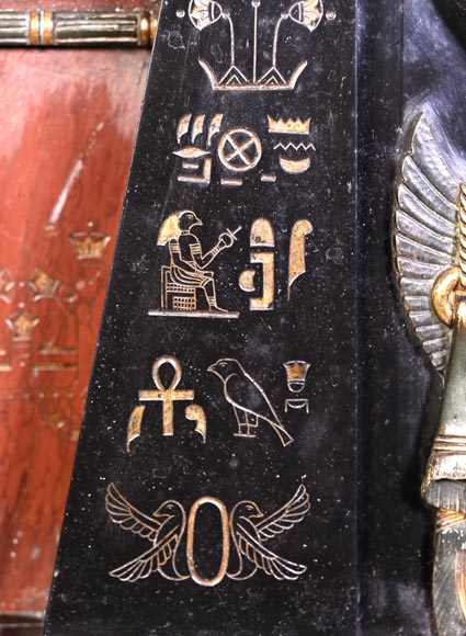 Emile Hébert and Georges Servant, Egyptian Revival Clock, 19th Century-13