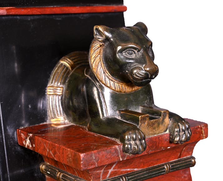 Emile Hébert and Georges Servant, Egyptian Revival Clock, 19th Century-17