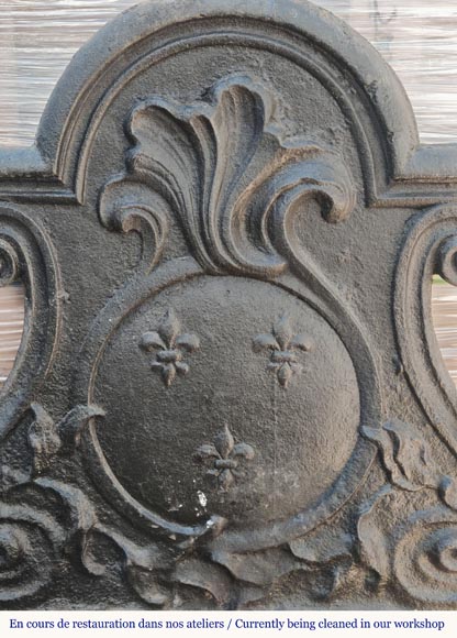 Small Louis XV period plaque with fleurs-de-lis and palmettes-1