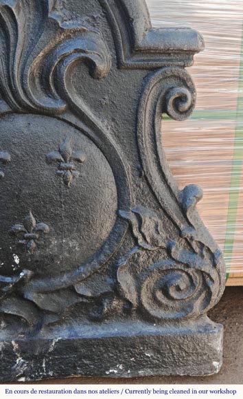 Small Louis XV period plaque with fleurs-de-lis and palmettes-2