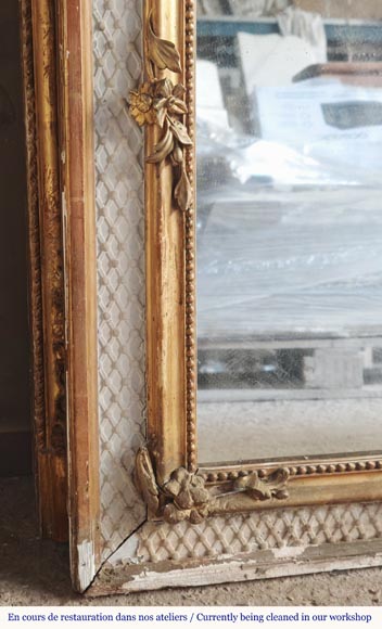 Napoleon III style trumeau, two-tone gilded and painted Napoleon III style trumeau, two-tone gilded and painted-5