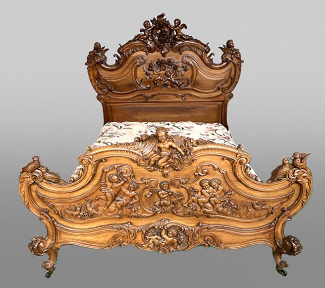 Louis XV style walnut bedroom-0
