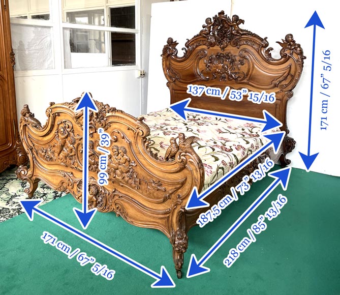 Louis XV style walnut bedroom-26
