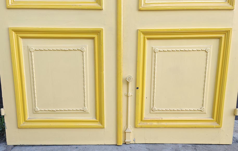 Pair of Louis XVI style double doors in carved wood Pair of Louis XVI style double doors in carved wood-5