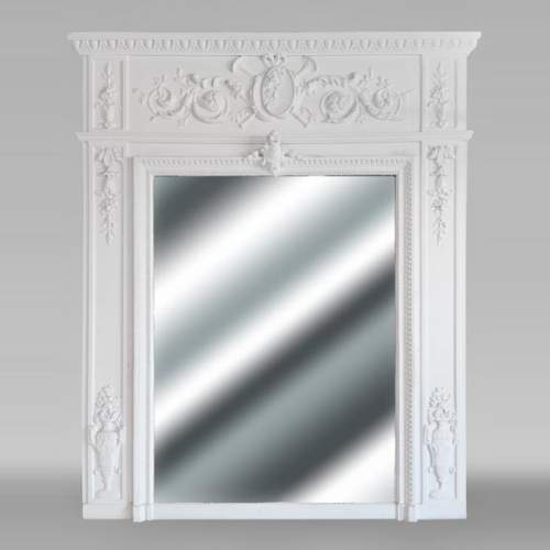 Louis XVI style trumeau with musical instruments