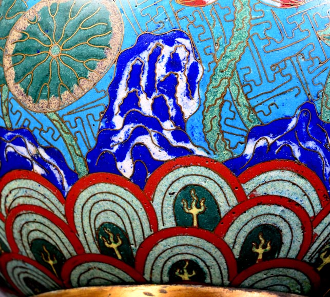 Cloisonné and Bronze Vase, Signed BARBEDIENNE, in the Style of Édouard LIÈVRE Cloisonné and Bronze Vase, Signed BARBEDIENNE, in the Style of Édouard LIÈVRE-10