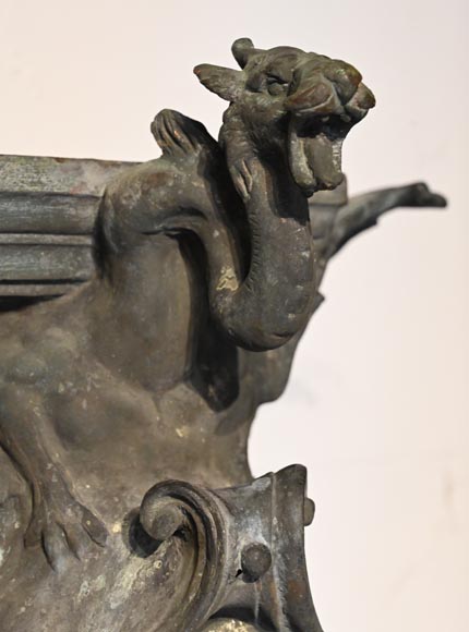 J. SERRE, Pair of bronze caryatids representing Bellona-3