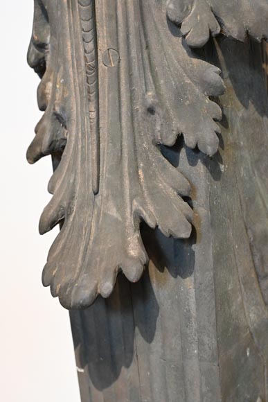 J. SERRE, Pair of bronze caryatids representing Bellona-10