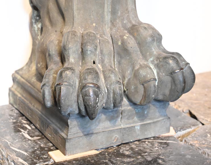 J. SERRE, Pair of bronze caryatids representing Bellona-11