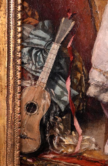 oung Woman with Cockatoo — Painting by Joseph Henri CONDAMIN oung Woman with Cockatoo — Painting by Joseph Henri CONDAMIN-5