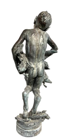 Bronze Fountain Sculpture, Italy, 19th Century Satyr Holding Ducks-2