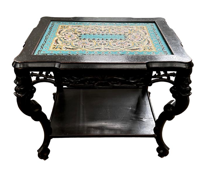 MARTIN-BREY, Japanese-style table with glazed earthenware top MARTIN-BREY, Japanese-style table with glazed earthenware top-1