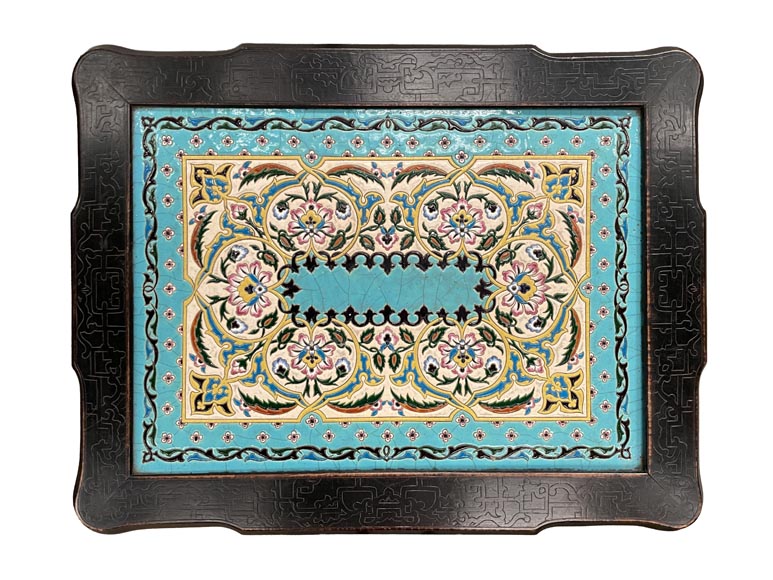 MARTIN-BREY, Japanese-style table with glazed earthenware top MARTIN-BREY, Japanese-style table with glazed earthenware top-2