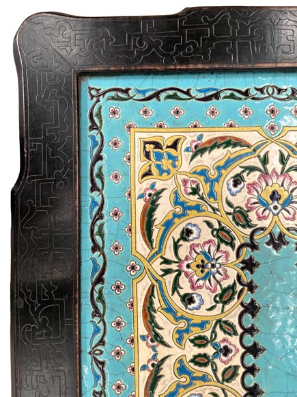 MARTIN-BREY, Japanese-style table with glazed earthenware top MARTIN-BREY, Japanese-style table with glazed earthenware top-5
