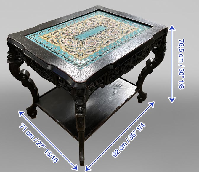 MARTIN-BREY, Japanese-style table with glazed earthenware top MARTIN-BREY, Japanese-style table with glazed earthenware top-11
