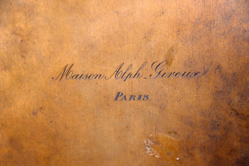 Gilt Bronze and Champlevé Enamel Table Mirror, Signed Gilt Bronze and Champlevé Enamel Table Mirror, Signed